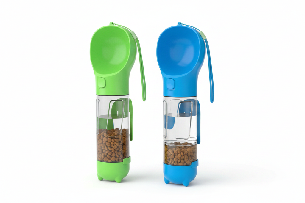 3-in-1 Portable Dog Water Bottle and Food Dispenser - Blue variant showcase
